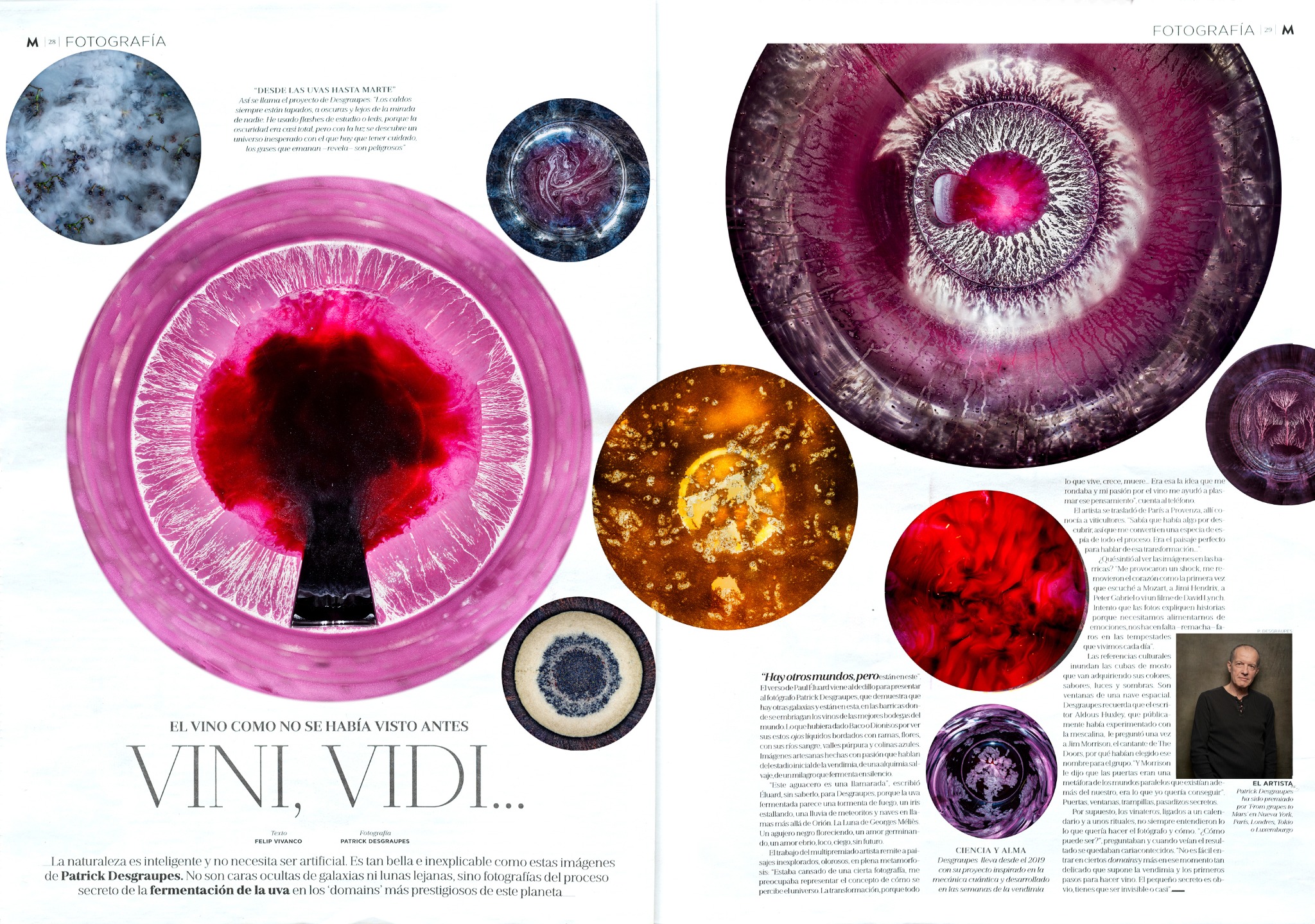 La Vanguardia Magazine feature Vini, Vidi about Patrick Desgraupes